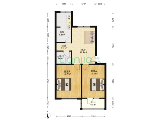 计委家属院 2室1厅1卫 68平方