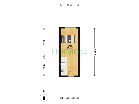 信通悦江公馆 1室0厅1卫 28平方