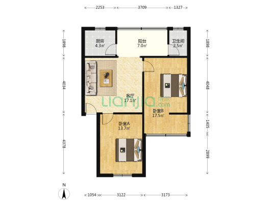 四通西街38号 2室1厅1卫 71平方