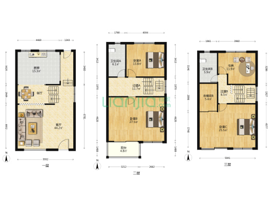 嘉宝花园(别墅) 4室1厅2卫 216平方