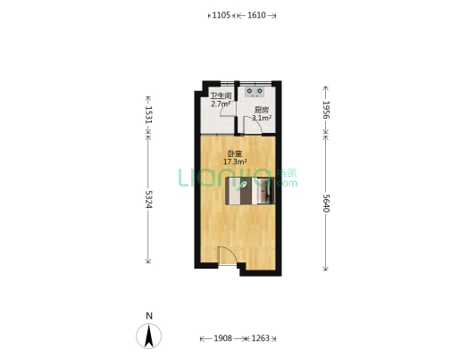 佳兆业中心 1室0厅1卫 35平方