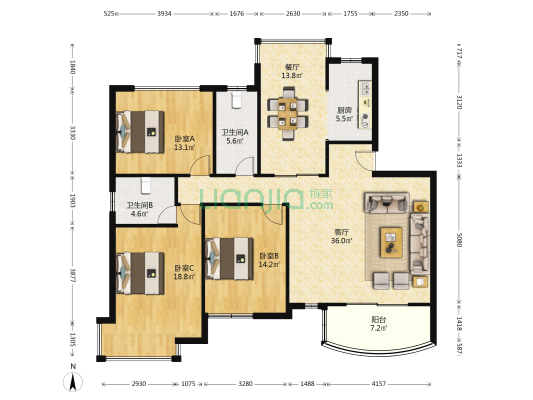 达安御廷 3室2厅2卫 138平方