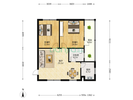 马坡小区 2室1厅1卫 93平方