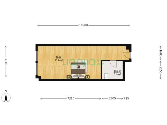 腾步大厦 1室0厅1卫 64平方