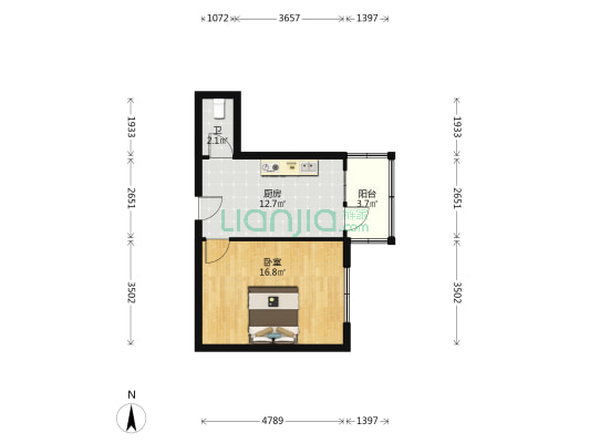 林业设计院家属楼(中兴大道) 1室0厅1卫 42平方