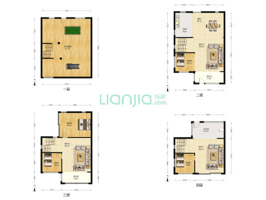 象屿鼎城(别墅) 5室4厅1卫 277平方