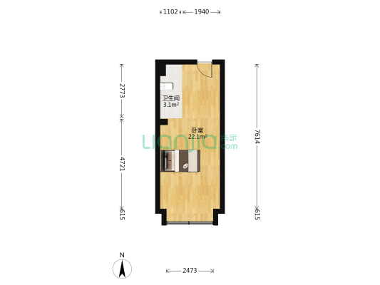 弘坤云寓 1室0厅1卫 39平方