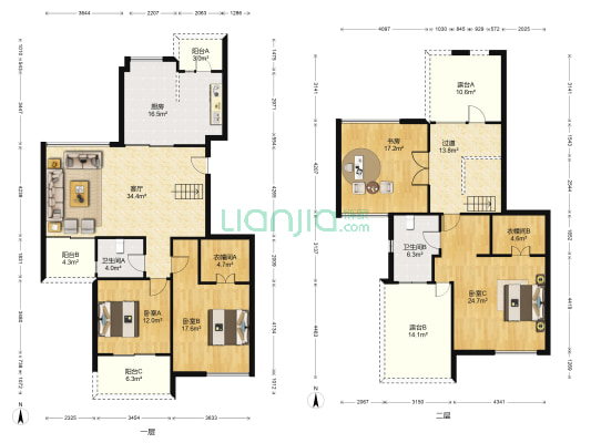 万家花城一期 4室1厅2卫 199平方