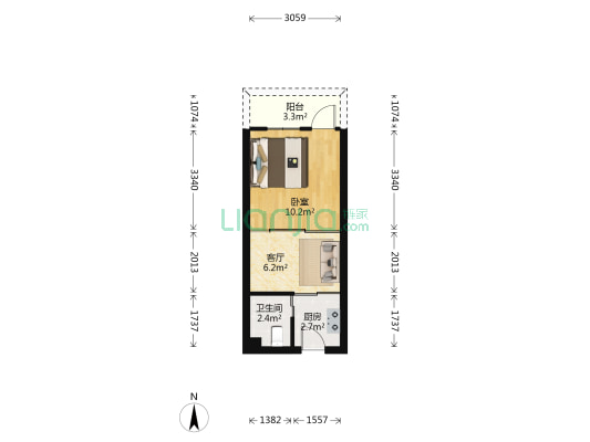 榕江新天地 1室1厅1卫 28平方