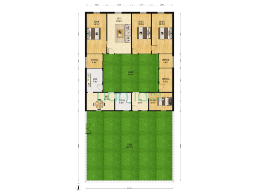 崔店子村 4室2厅1卫 82平方