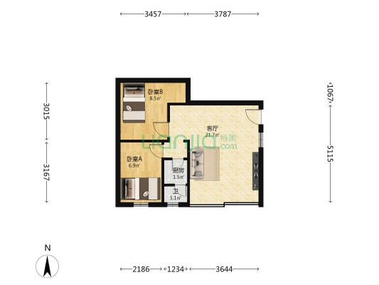 布吉一村 2室1厅1卫 51平方