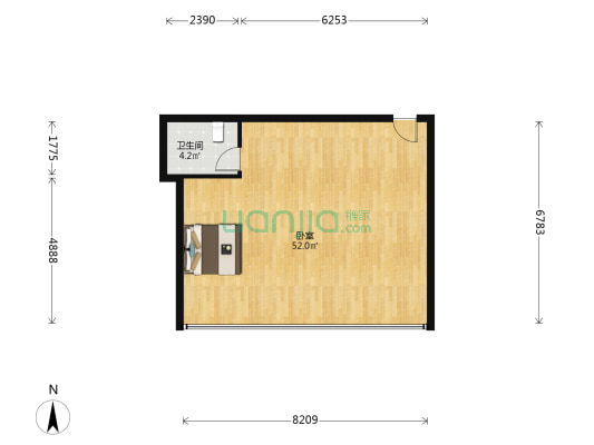 太子湾商务广场T4 1室0厅1卫 100平方