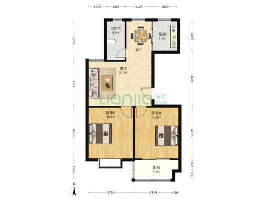 御水天成 2室1厅1卫 101平方