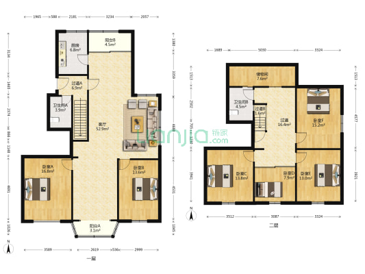 三元巷 6室1厅2卫 169平方