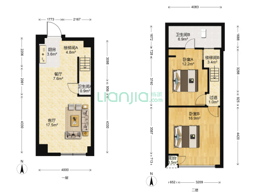 柳市五州电工电器城 2室2厅2卫 52平方