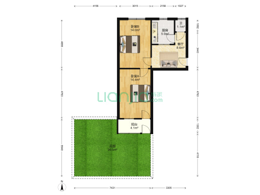 工业北路造纸厂宿舍 2室1厅1卫 56平方