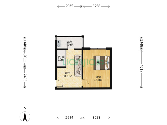 湖滨小区 1室1厅1卫 38平方
