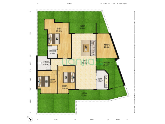 九号院馆 3室1厅2卫 133平方
