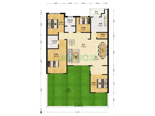嘉和新城二期 4室2厅2卫 156平方