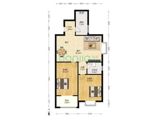 金蓝湾 2室1厅1卫 115平方