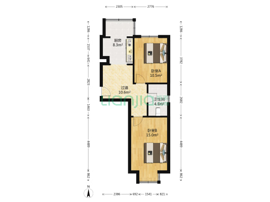 筑景新光 2室0厅1卫 68平方