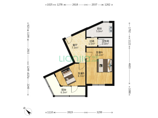 山海巷 2室1厅1卫 59平方