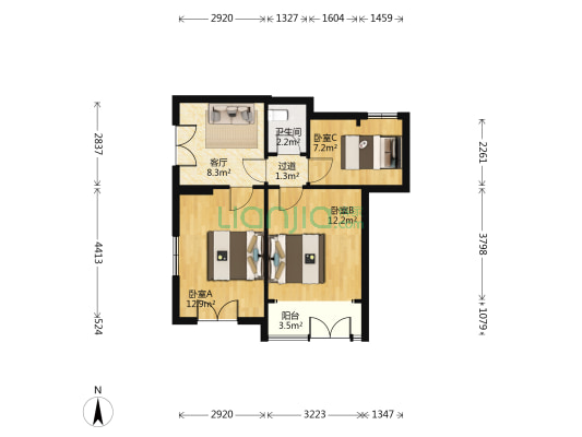 重庆南路51号 3室1厅1卫 59平方