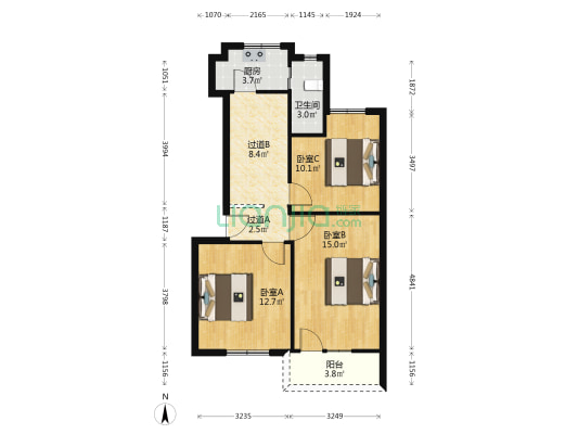 贵工路1号上寨 3室0厅1卫 69平方