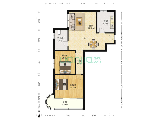 中银小区 2室1厅1卫 104平方