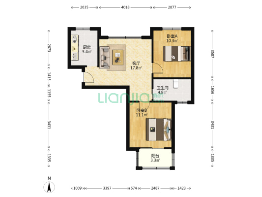 塘和家园久康苑 2室1厅1卫 77平方
