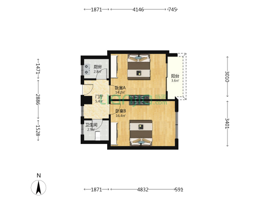 长风大楼 2室0厅1卫 71平方