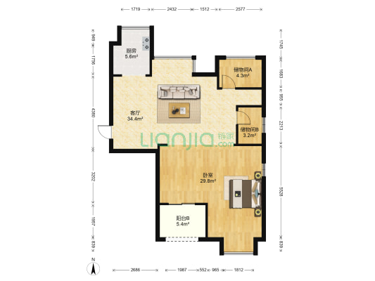阳光城大都会御府 1室1厅0卫 100平方