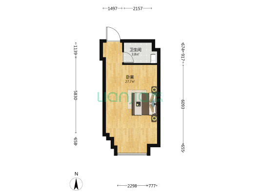 国瑞瑞城 1室0厅1卫 51平方
