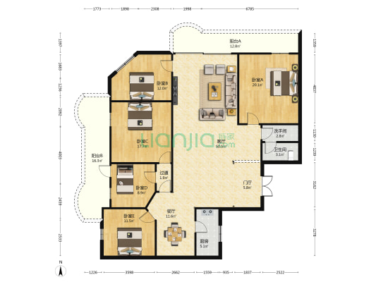 石龙西湖三路北 5室2厅2卫 189平方