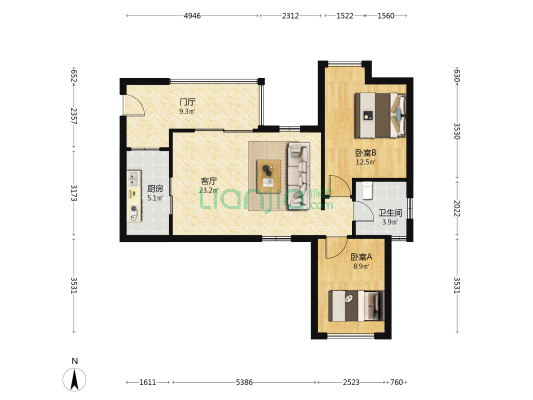 濛阳印象 2室1厅1卫 75平方