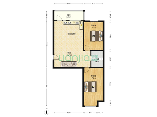 顾新路 2室1厅1卫 95平方