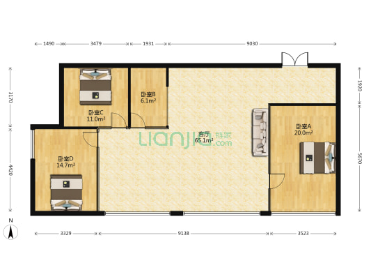 中立信大厦 4室1厅0卫 183平方