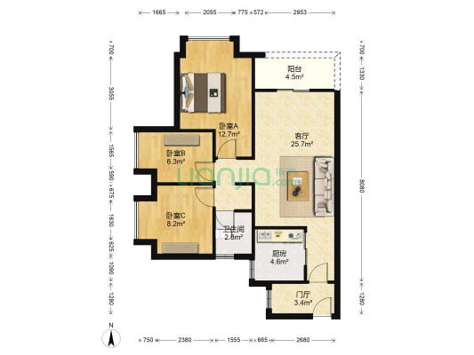时代倾城9期 3室1厅1卫 84平方