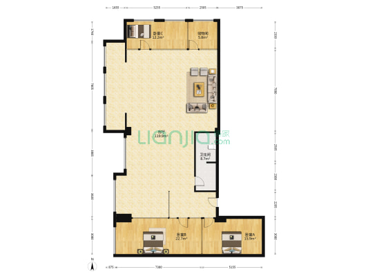 金泰丰大厦 3室1厅1卫 251平方