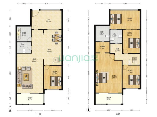 世纪城傲春苑 5室2厅3卫 220平方