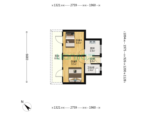 红巷30号 2室0厅1卫 40平方