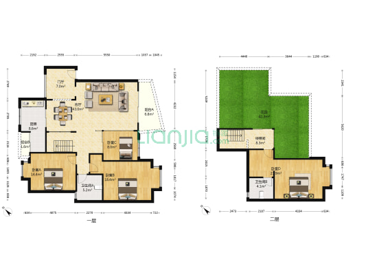 上林宽境 4室1厅2卫 169平方
