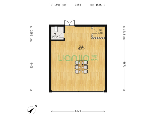 华信商贸中心 1室0厅1卫 67平方