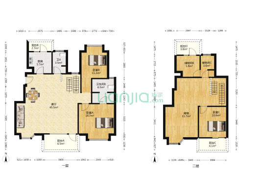 中锐琅石名筑 3室1厅2卫 199平方