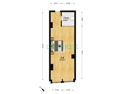 麦迪森广场 1室0厅1卫 56平方