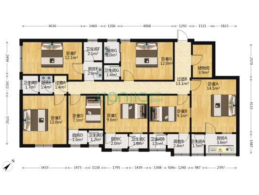 丰达大厦 7室0厅7卫 157平方