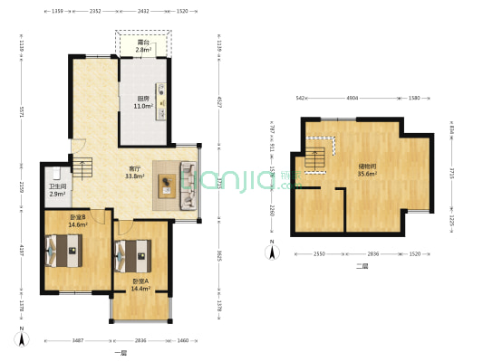 北苑明珠 2室1厅1卫 94平方