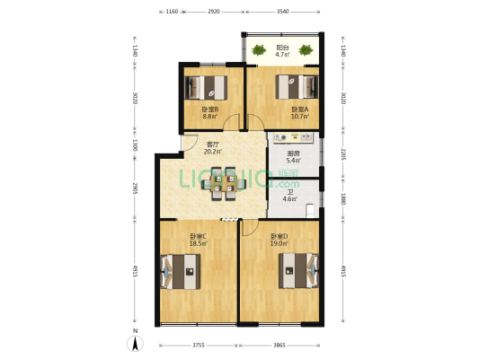 东林路395弄 4室1厅1卫 102平方