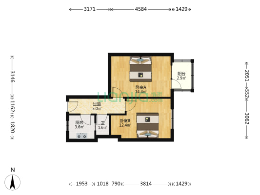 光明路12号 2室0厅1卫 52平方