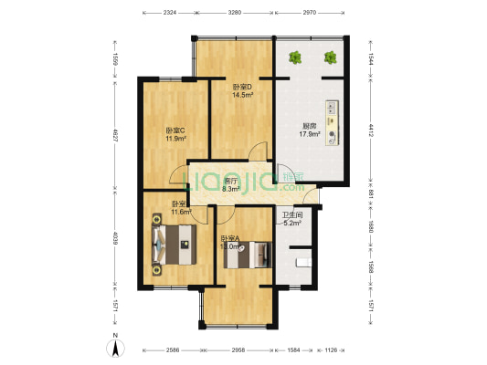 沙子堰东巷3号 4室1厅1卫 89平方